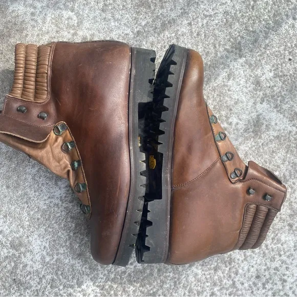 Monte Rosa Brown Hiking/Mountain Boots with Red Laces 10.5