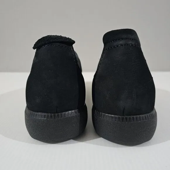 Munro Janis Sneaker Slip On Shoe Black Nubuck Leather Size 7.5