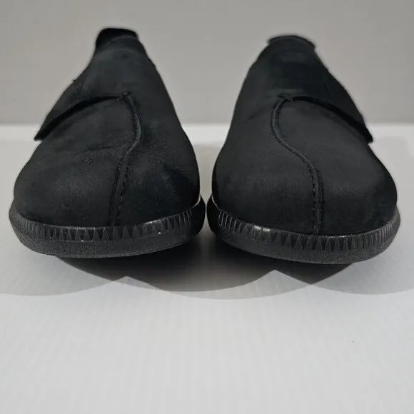 Munro Janis Sneaker Slip On Shoe Black Nubuck Leather Size 7.5