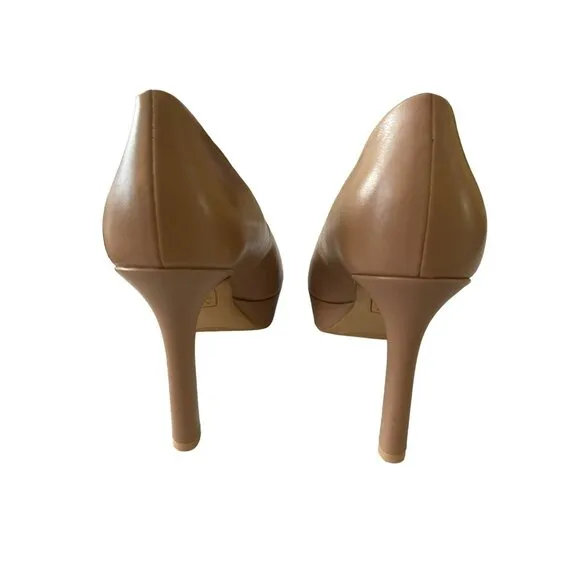 Naturalizer Camilla Tan Leather Platform Comfort Heels Shoes Sz 8.5M NEW