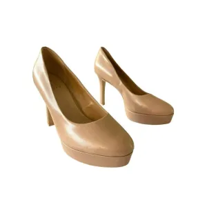 Naturalizer Camilla Tan Leather Platform Comfort Heels Shoes Sz 8.5M NEW