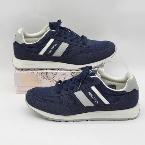 Nautica Outfall Mens Shoes Size 11 Navy Blue White Gray Casual Breathable