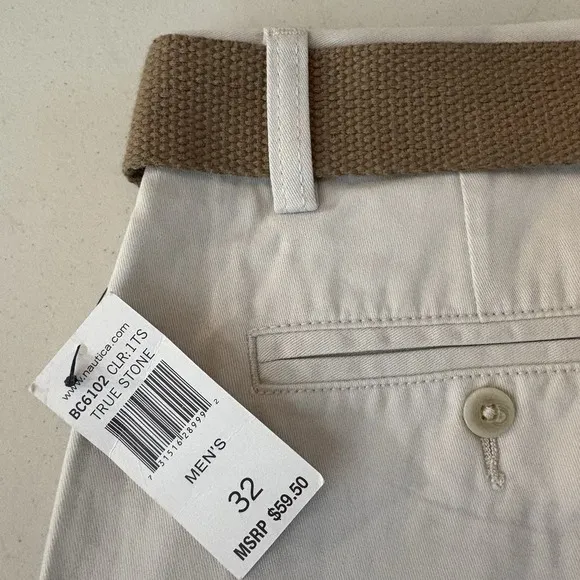 Nautica Shorts Bundle Mens 32W 100% Cotton Breathable Lightweight Chino Preppy
