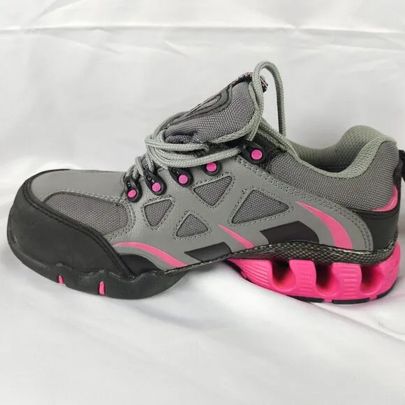 Nautilus Women's 7.5 Gray Pink Steel-Toe Waterproof Athletic Safety Work Shoes