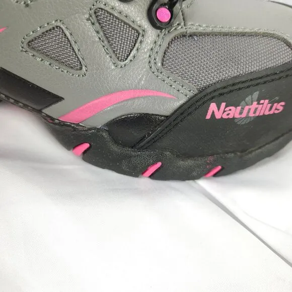 Nautilus Women's 7.5 Gray Pink Steel-Toe Waterproof Athletic Safety Work Shoes