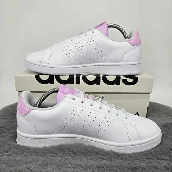 New adidas Advantage 'White Bliss Lilac' Women's Shoes Size 10