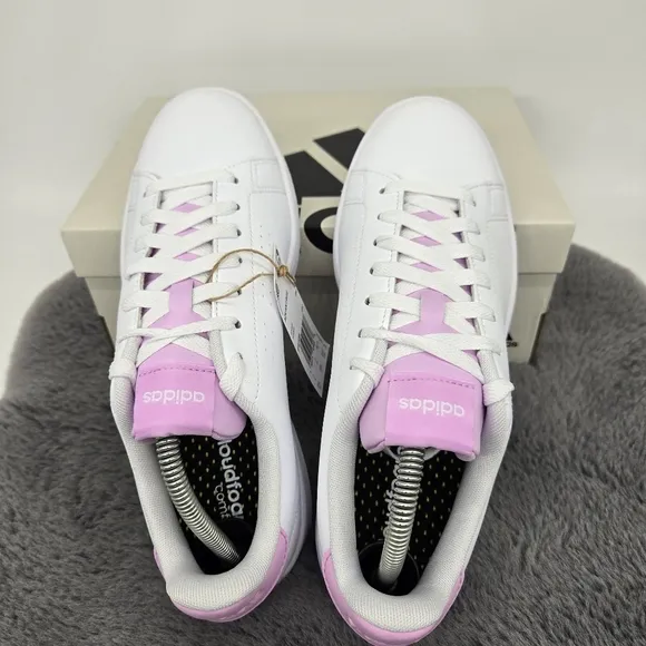 New adidas Advantage 'White Bliss Lilac' Women's Shoes Size 10
