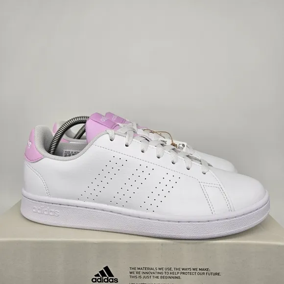 New adidas Advantage 'White Bliss Lilac' Women's Shoes Size 10