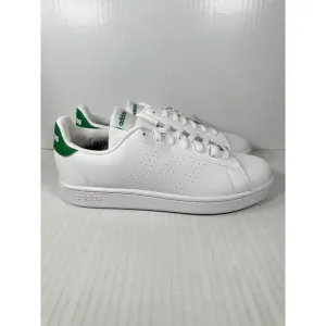NEW Adidas Advantage White Green Mens Athletic Low Top Shoes Size 9.5 GZ5300