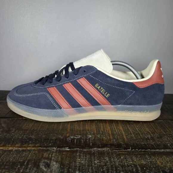 NEW Adidas Gazelle Indoor Mens Size 10.5 Low Top Shoes Sneaker Suede Blue JH5404