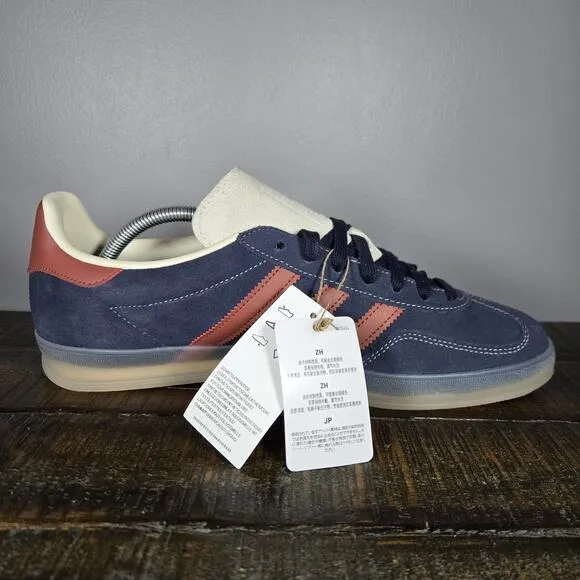NEW Adidas Gazelle Indoor Mens Size 10.5 Low Top Shoes Sneaker Suede Blue JH5404
