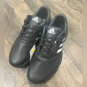 NEW ADIDAS Mens 360 Bounce II Spiked Golf Shoes - Black/Silver, Size 9.5