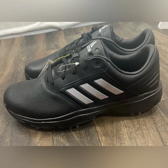 NEW ADIDAS Mens 360 Bounce II Spiked Golf Shoes - Black/Silver, Size 9.5