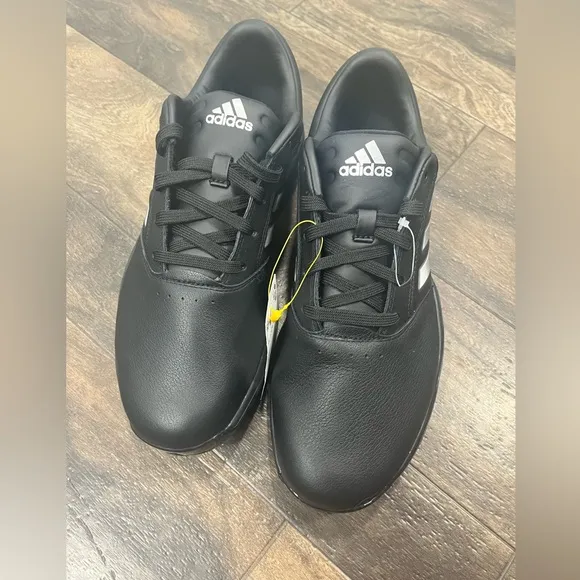 NEW ADIDAS Mens 360 Bounce II Spiked Golf Shoes - Black/Silver, Size 9.5