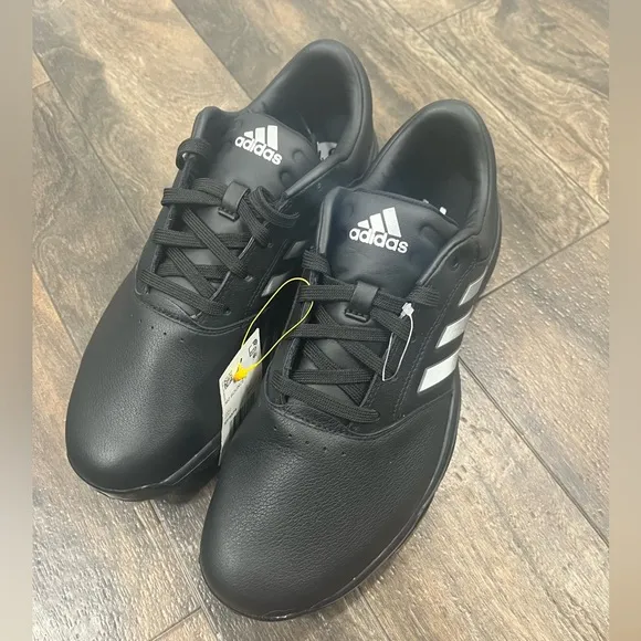 NEW ADIDAS Mens 360 Bounce II Spiked Golf Shoes - Black/Silver, Size 9.5