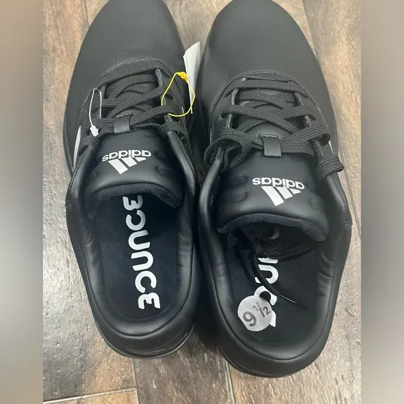 NEW ADIDAS Mens 360 Bounce II Spiked Golf Shoes - Black/Silver, Size 9.5
