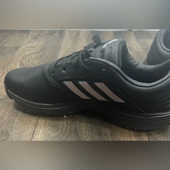 NEW ADIDAS Mens 360 Bounce II Spiked Golf Shoes - Black/Silver, Size 9.5