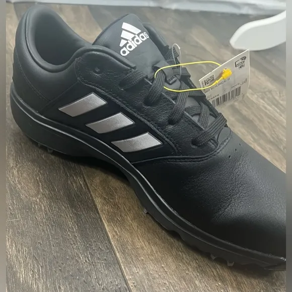NEW ADIDAS Mens 360 Bounce II Spiked Golf Shoes - Black/Silver, Size 9.5