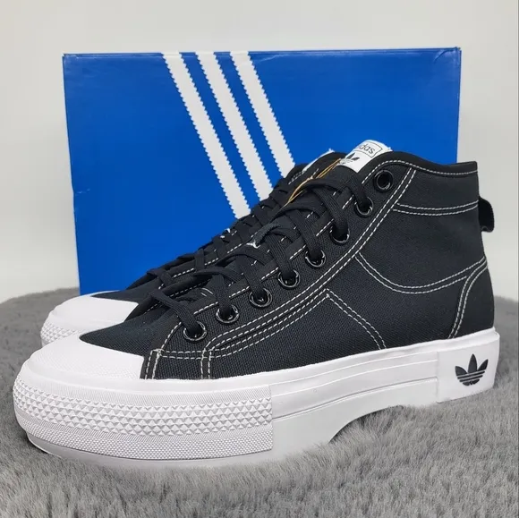 New Adidas Nizza Trek 'Black White' Women's Sneaker Shoes Size 8