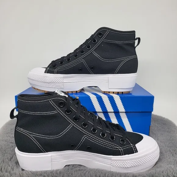 New Adidas Nizza Trek 'Black White' Women's Sneaker Shoes Size 8