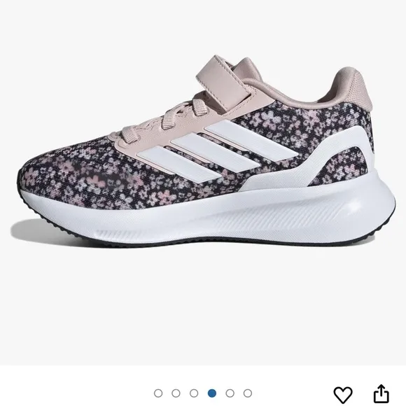 New Adidas Shoes Size 1 Kids Runfalcon 3.0 Pink and Black Floral Sneakers 🖤🩷🖤