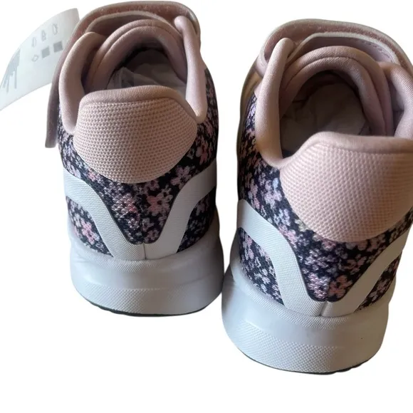 New Adidas Shoes Size 1 Kids Runfalcon 3.0 Pink and Black Floral Sneakers 🖤🩷🖤