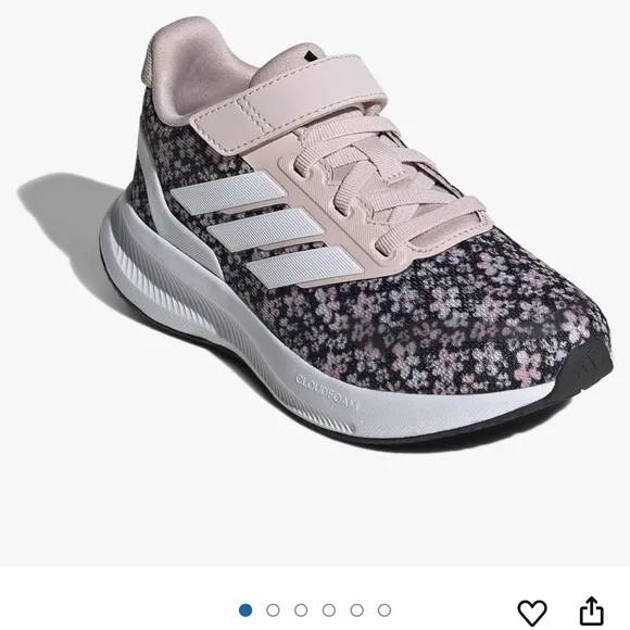 New Adidas Shoes Size 1 Kids Runfalcon 3.0 Pink and Black Floral Sneakers 🖤🩷🖤