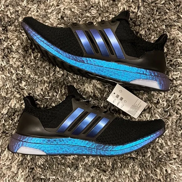 New ADIDAS UltraBoost DNA 5.0 Running Shoes in Black Metallic Blue
