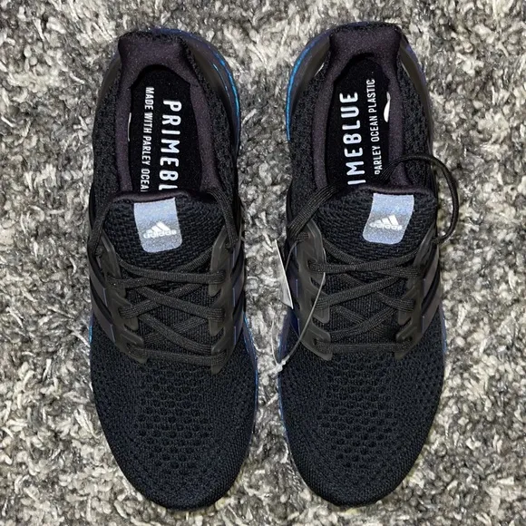 New ADIDAS UltraBoost DNA 5.0 Running Shoes in Black Metallic Blue