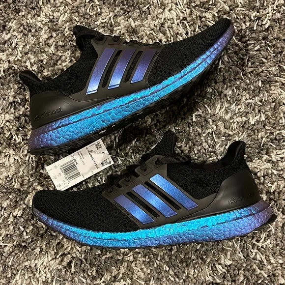New ADIDAS UltraBoost DNA 5.0 Running Shoes in Black Metallic Blue