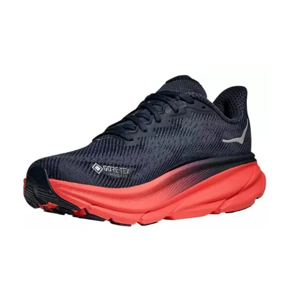 New Arrivals! GTX Running Shoes (Navy/Red) Women's Clifton 9 - Waterproof