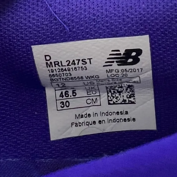 New Balance 247 x Stance All Day All Night 2017 Mens Size 12 MRL247ST Sneakers
