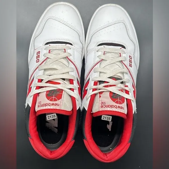 New Balance 550 Red White Basketball Shoes BB550SE1 Men's Size 11D