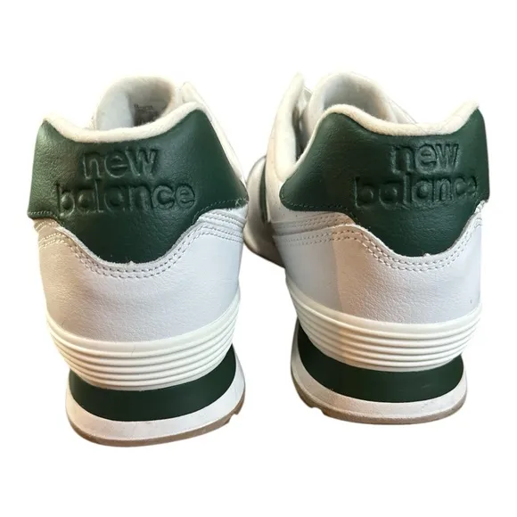 New Balance 574 Men's White and Green Sneakers