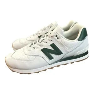 New Balance 574 Men's White and Green Sneakers