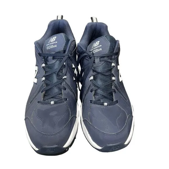 New Balance 608v4 Mens 18 Running Shoes Navy White MX608CV4 Low Top Lace Up