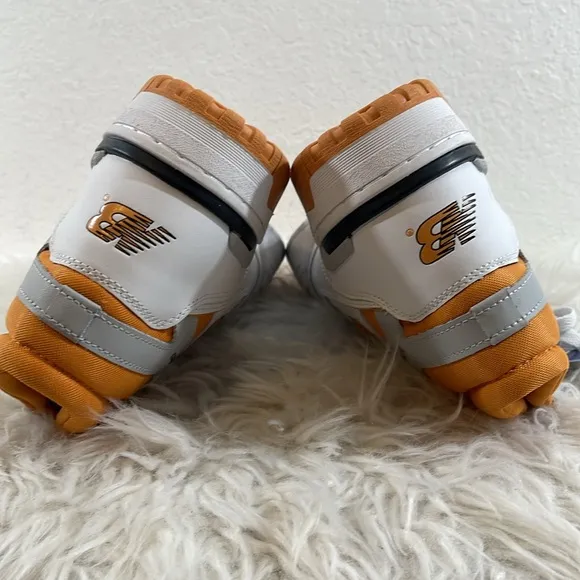 New Balance 650 Lifestyle High Top Sneaker White &amp; Orange Size 14 NEW