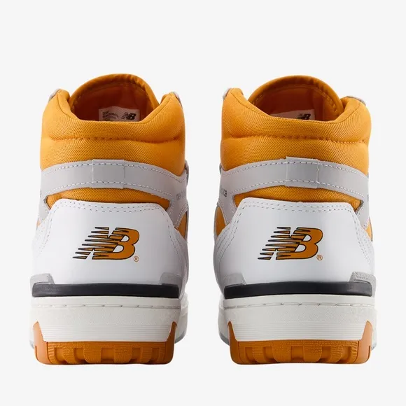 New Balance 650 Lifestyle High Top Sneaker White &amp; Orange Size 14 NEW