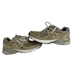 New Balance 990v3 Sneakers Men US 8 Tan White Low Top Made In USA Athletic Shoes