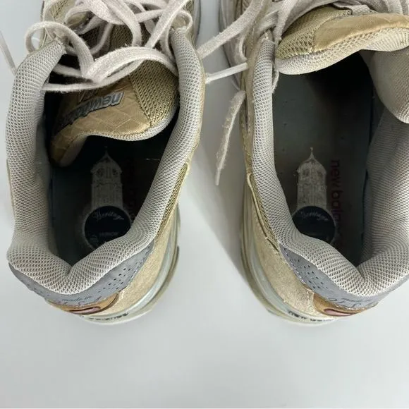 New Balance 990v3 Sneakers Men US 8 Tan White Low Top Made In USA Athletic Shoes