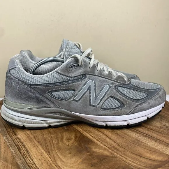New Balance 990v4 Made in USA Grey Silver Mens Size 12 Athletic Shoes Sneakers