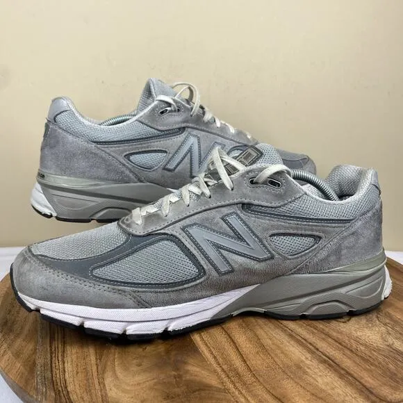 New Balance 990v4 Made in USA Grey Silver Mens Size 12 Athletic Shoes Sneakers