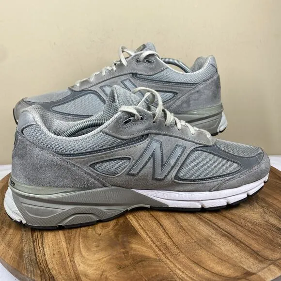 New Balance 990v4 Made in USA Grey Silver Mens Size 12 Athletic Shoes Sneakers