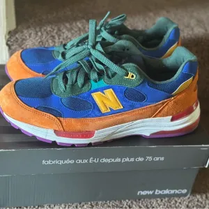 New Balance Blue and Orange Sneakers Retro-Inspired Athletic Design