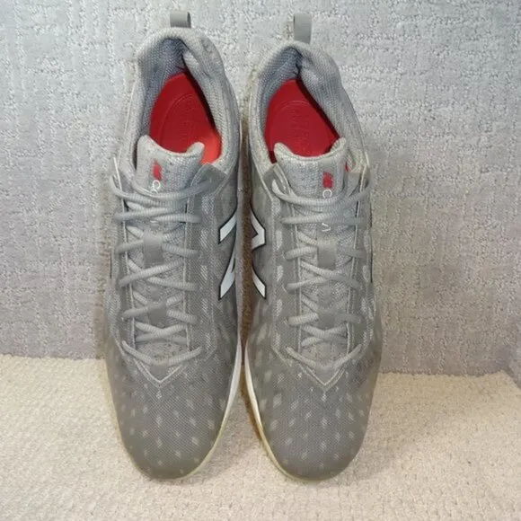 New Balance Mens Size 14 US Gray Low-Cut TPU Baseball Cleat Shoes COMPV1