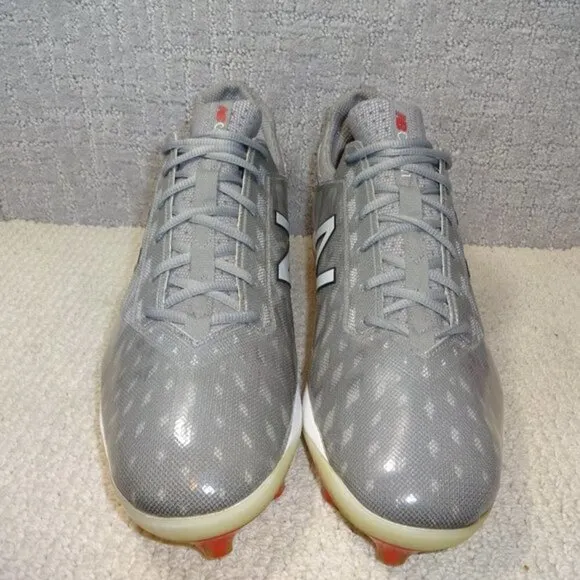 New Balance Mens Size 14 US Gray Low-Cut TPU Baseball Cleat Shoes COMPV1