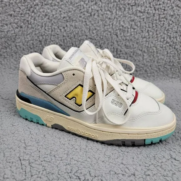 New Balance NB550 Sneaker Shoes Boys 6.5M Sea Salt Teal Low Top Lace Up