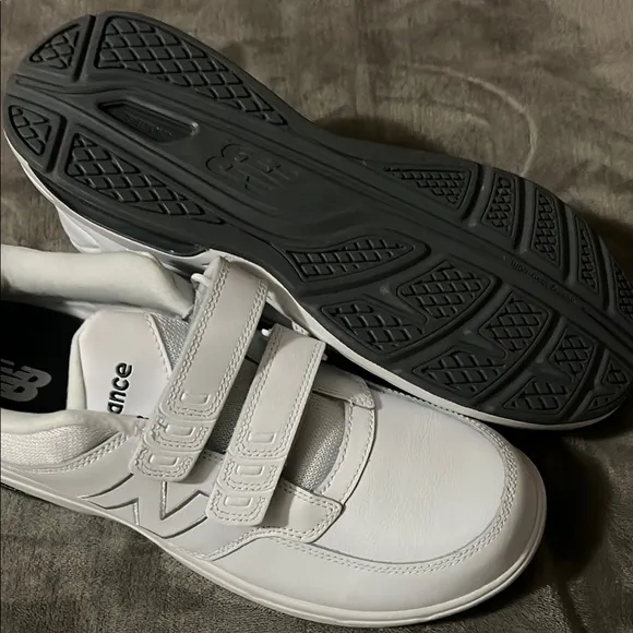 New Balance White Athletic Shoes with straps