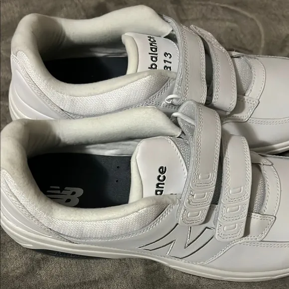 New Balance White Athletic Shoes with straps