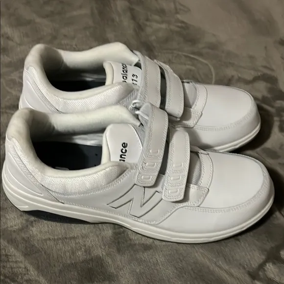 New Balance White Athletic Shoes with straps